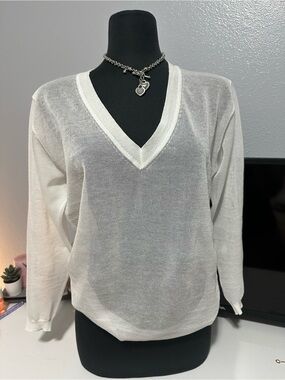 Kenneth Cole Black and White Lightweight Knit Top